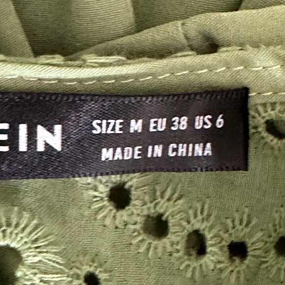 Shein sz med tunic boho style slightly oversized green with eyelet umpire waist - Picture 12 of 14